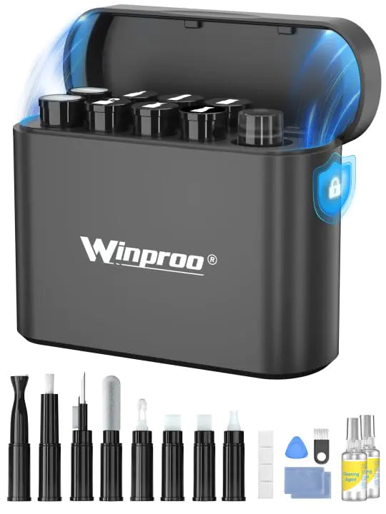 iPhone Cleaning Kit for Charging Port Multi-Tool Phone Cleaning Kit for iPhone Laptop and Earbud Airpod Cleaner Kit with Magnetic Closure — Black